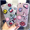 Luxury 3D Bling Glitter Powder Smile Plane soft tpu phone case for iPhone 7