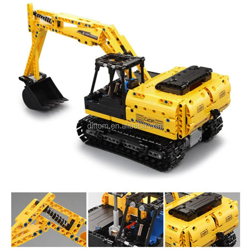 Cada 544PCS Remote Control Excavator with Motor Track Car Building Blocks Toys 