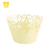 Lace hearts shape white mini muffin cupcake sleeves wrappers holder liners