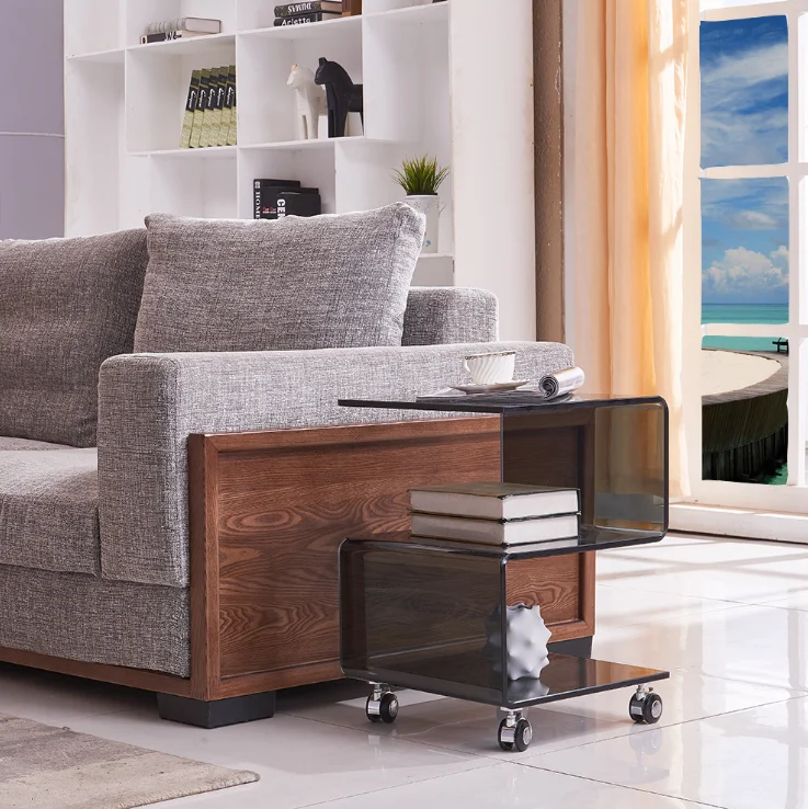 弯曲玻璃豪华 s形旋转玻璃咖啡桌