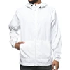 Custom Mens Loose Fit Lightweight Elastic Sleeve Cuffs White Windbreaker Jacket Wholesale