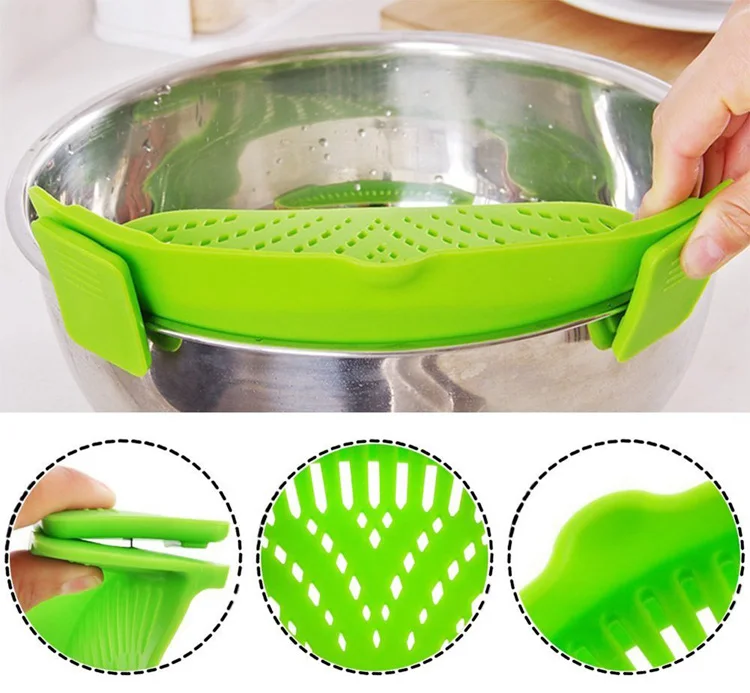 2 Styles Adjustable Heat Resistant Silicone Colander Pot Strainer Buy