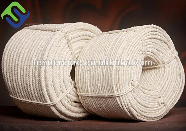 Raw White Braided Flat Hollow 4mm Braided Cotton Rope