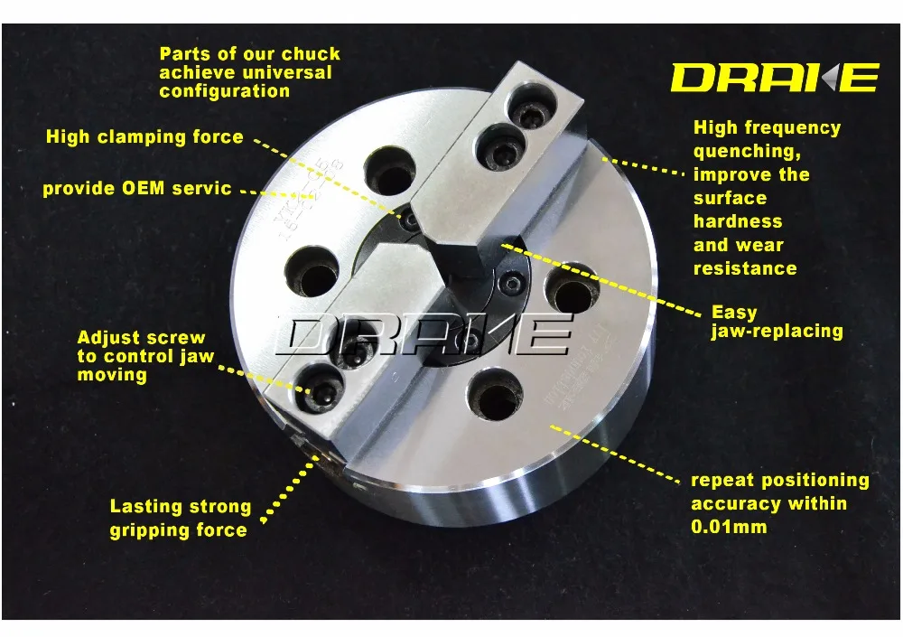 2 Jaw Opencenter Hydraulic Clamping Lathe Chucks For Cnc Lathe Planing