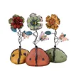 Chinese Supplier Resin Garden Decoration With Metal Flower
