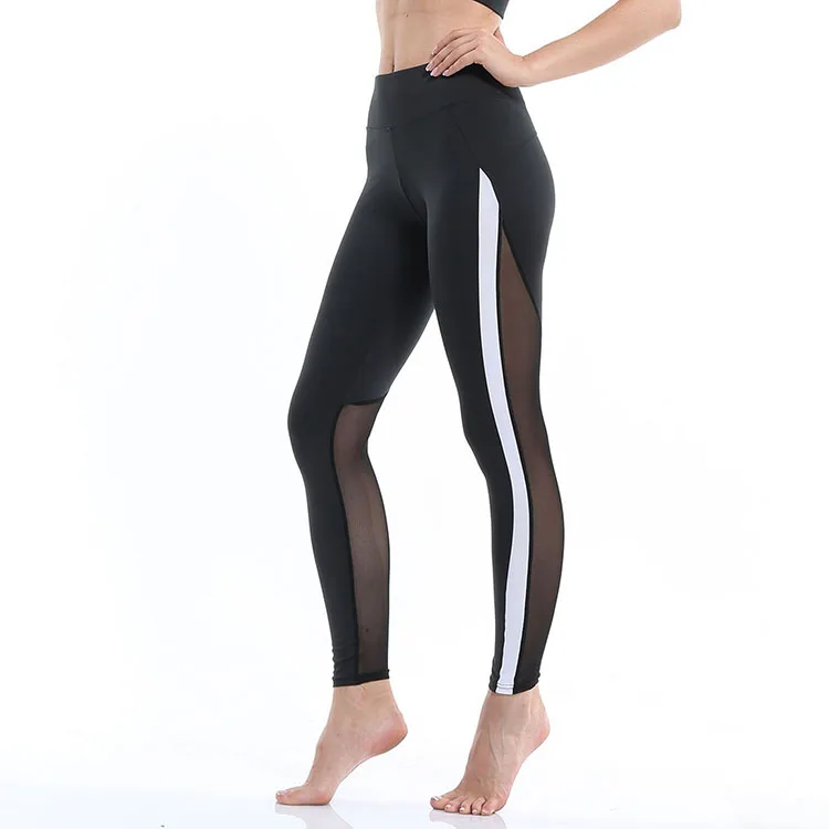 Wholesale High Waisted Sexy Hip Tights Fitness Yoga Pants Workout Mesh ...