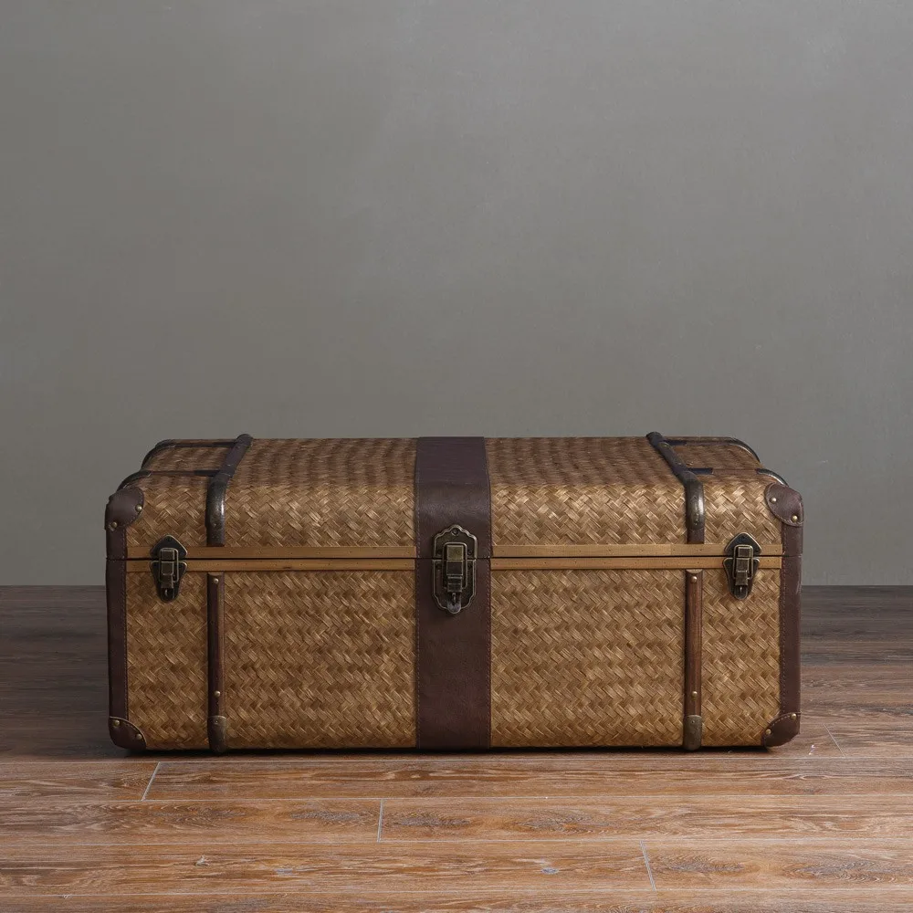 Pastoralen Vintage Bambus Geflochten Lagerung Couchtisch - Buy