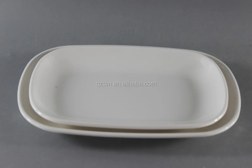 Oval Shape Melamine Plate Sets White