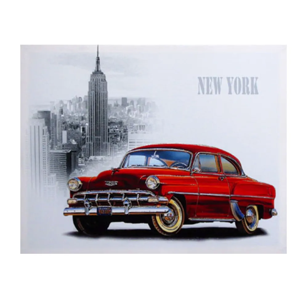 red car canvas car oil painting wall art