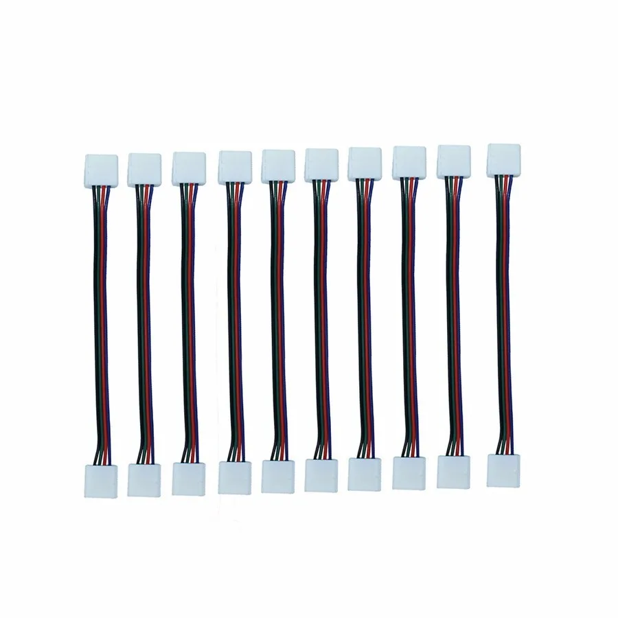 4 pin Connector Solderless for 5050 rgb LED Strip 10mm width PCB Wire cable Accessories Two Ending