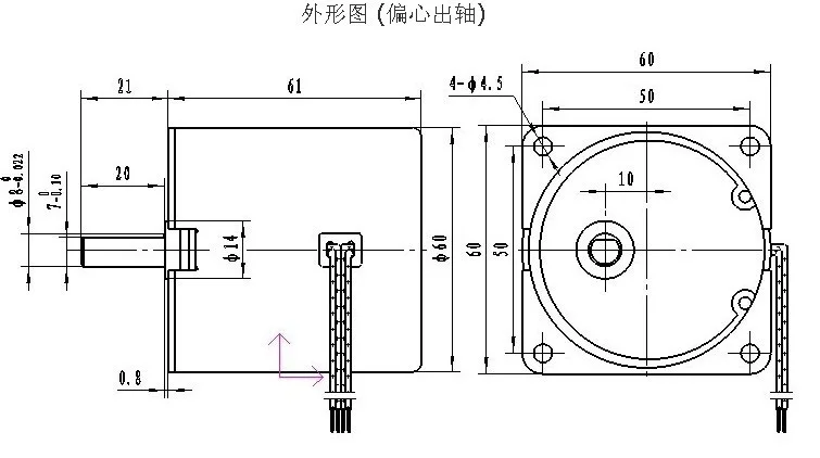 60ktyz 110v 220v 230v 50hz 60hz Cw Ccw 5rpm 10rpm 60rpm 100rpm Ac ...