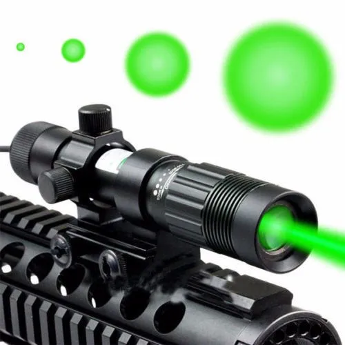 Tactical Green Laser Flashlight Night Vision Torch Dot To Light Adjust W/mount Buy Green Laser