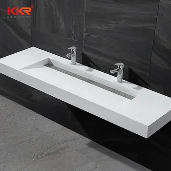 Lavabo Polish Sink Commercial Marble Bathroom Trough Sink With 2 ...