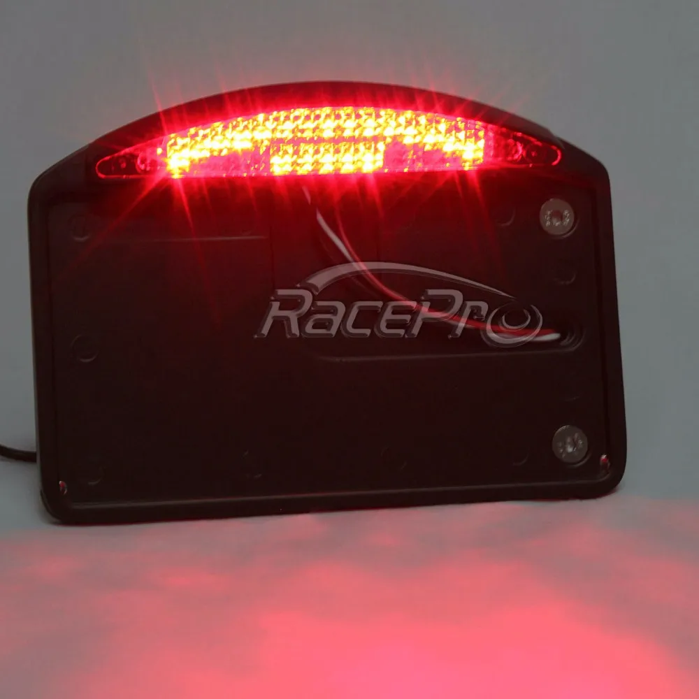 Side Mount License Plate Led Tail Brake Light For Harley Davidson And