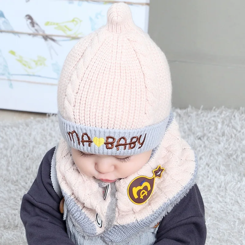 Gorro bonito para bebé,sombrero de punto abrigado #beige 