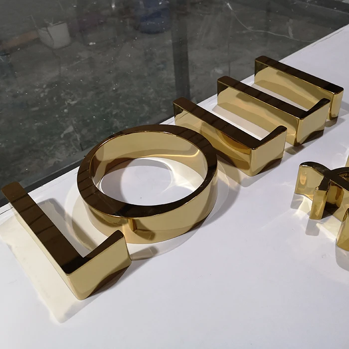 Espejo De Color Oro De Metal De Acero Inoxidable Alfabeto 3d Signo De Metal Letras De Metal 9062