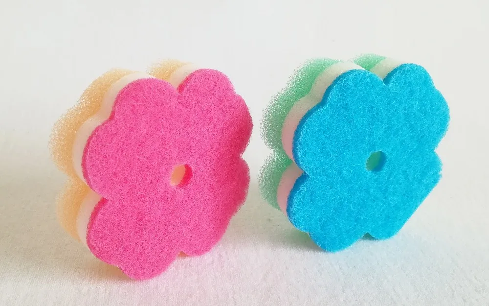 Allpurpose Flower Shaped Easy Cleaning Nonabrasive Sponge Scrubber