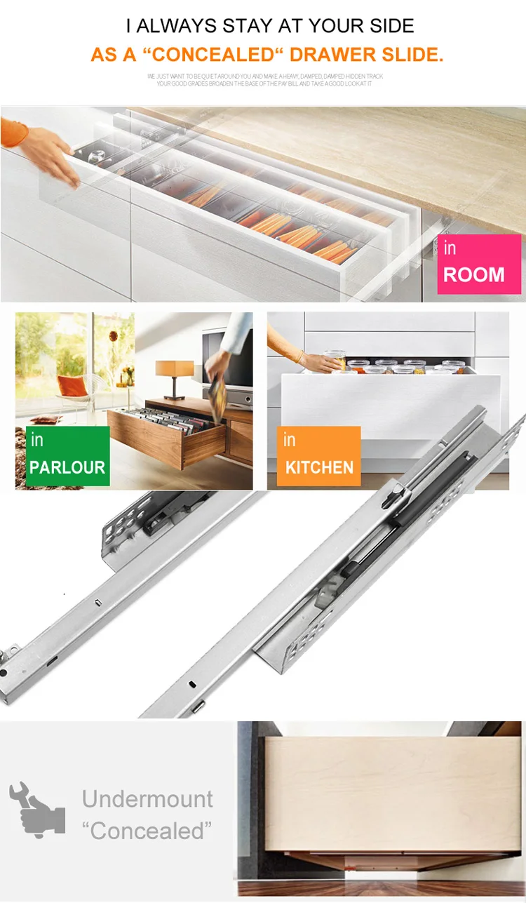 Soft Close Undermount Concealed Drawer Slides Buy Plug On