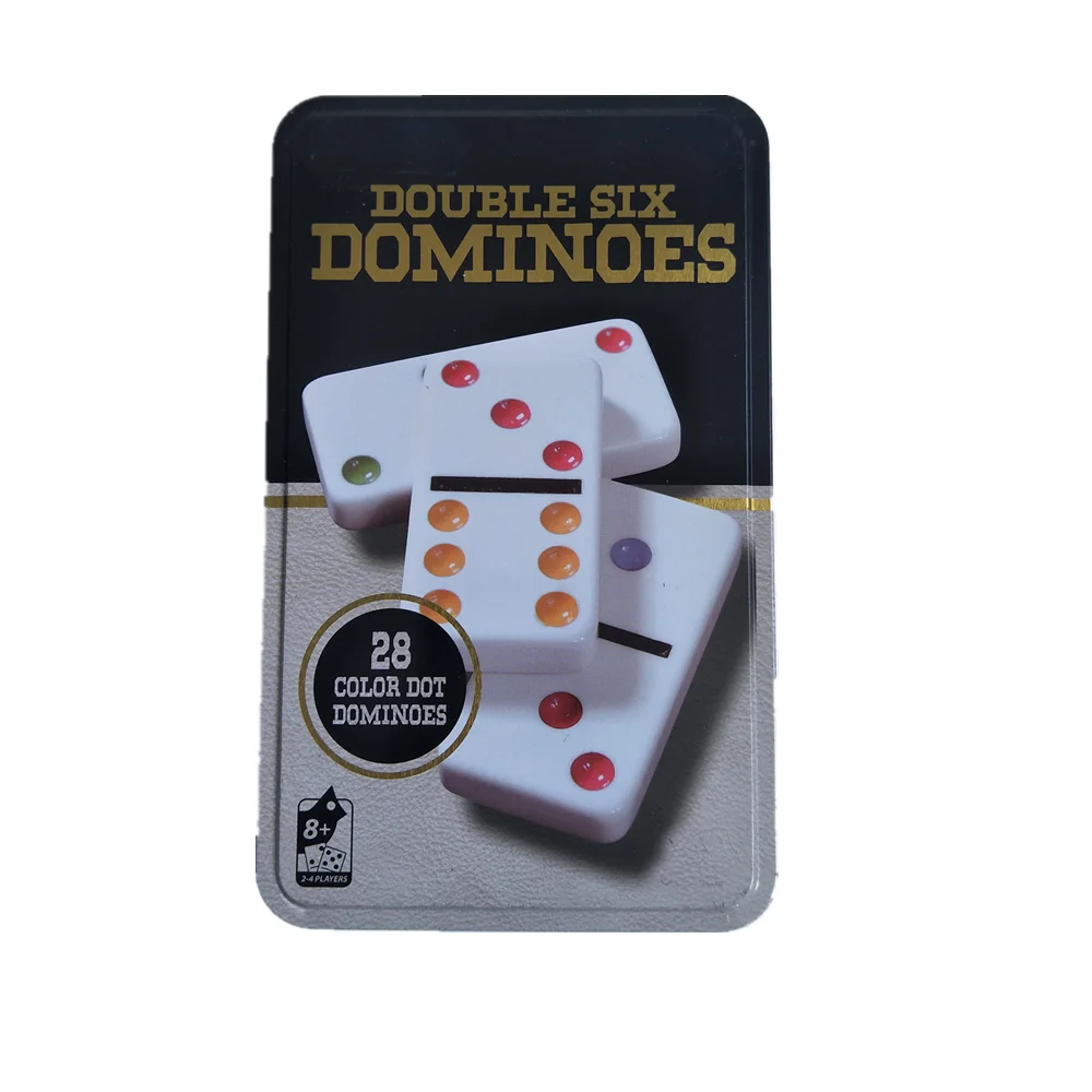 KandyToys Gioco Del Domino In Scatola Di Legno Retrò - 28 Tessere Doppio 6, Per 2+ Giocatori
