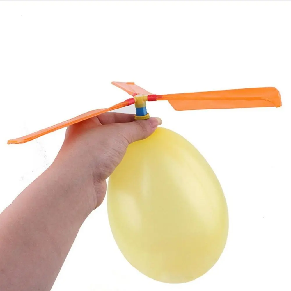 10pcs balls balloons helicopter flying with whistle kids outdoor play toy HQ