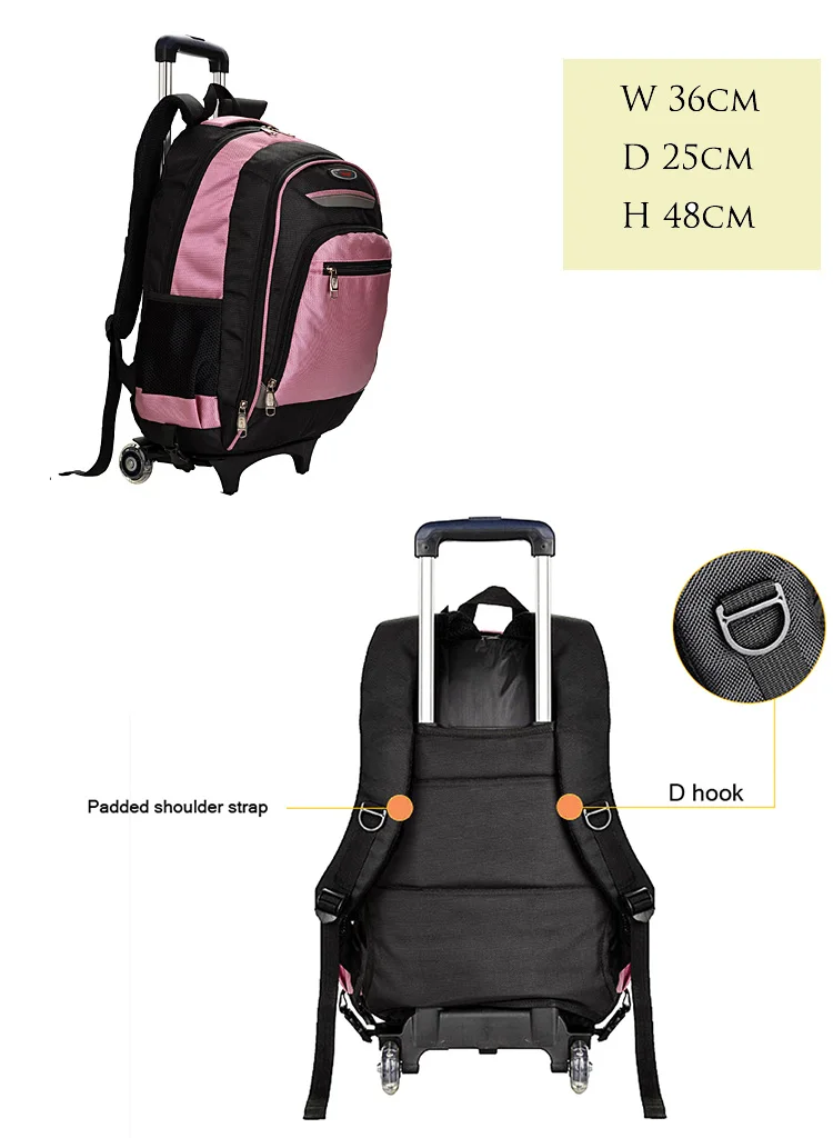 2017 New Pull Wheeled Teens Girls School Bag Trolley School Bags Buy
