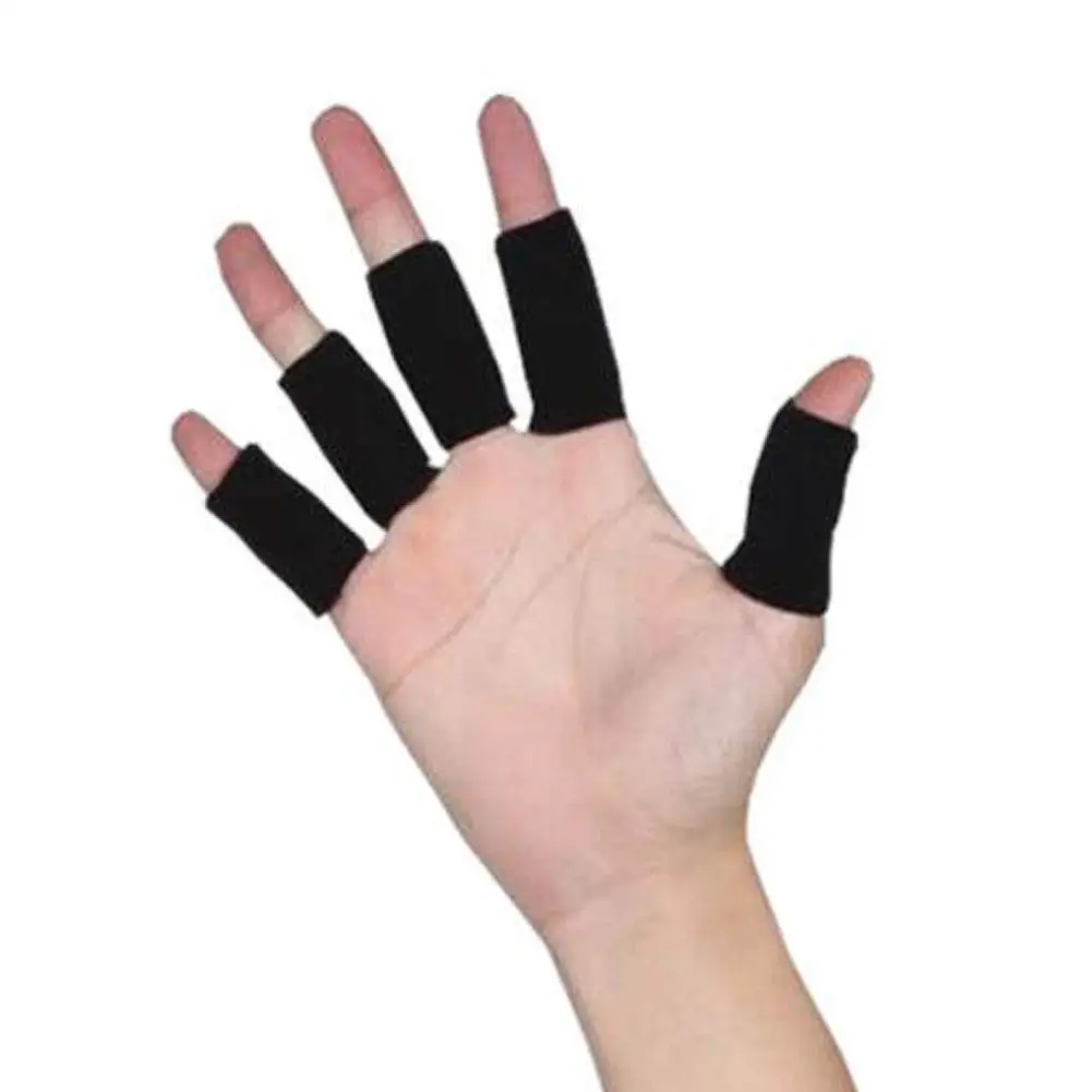Beige+Blue+Red+Black 5PCS Sports Elastic Finger Sleeve Protector Brace Support