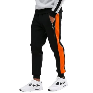 Soft-touch sweat fabric Hype Skinny Joggers pants In Black With Orange Stripe Soft-touch sweat fabric Hype Skinny Joggers pants In Black With Orange Stripe