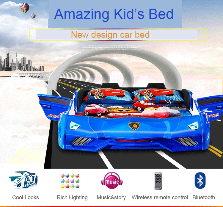 Children Kids Racing Car Bed With Led Light Buy Kids Bed Car Bed Car Bed Bed Car For Boys Product On Alibaba Com