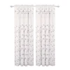 Nice Plant Style North America Market Embroidered Sheer Pattern Two Layer Sheer Curtain With Valance