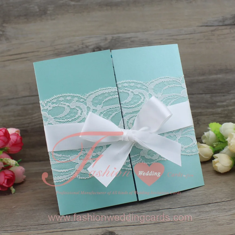 12 Ivory Western Wedding Invitation Cards Bowknot Custom Personalized Printing