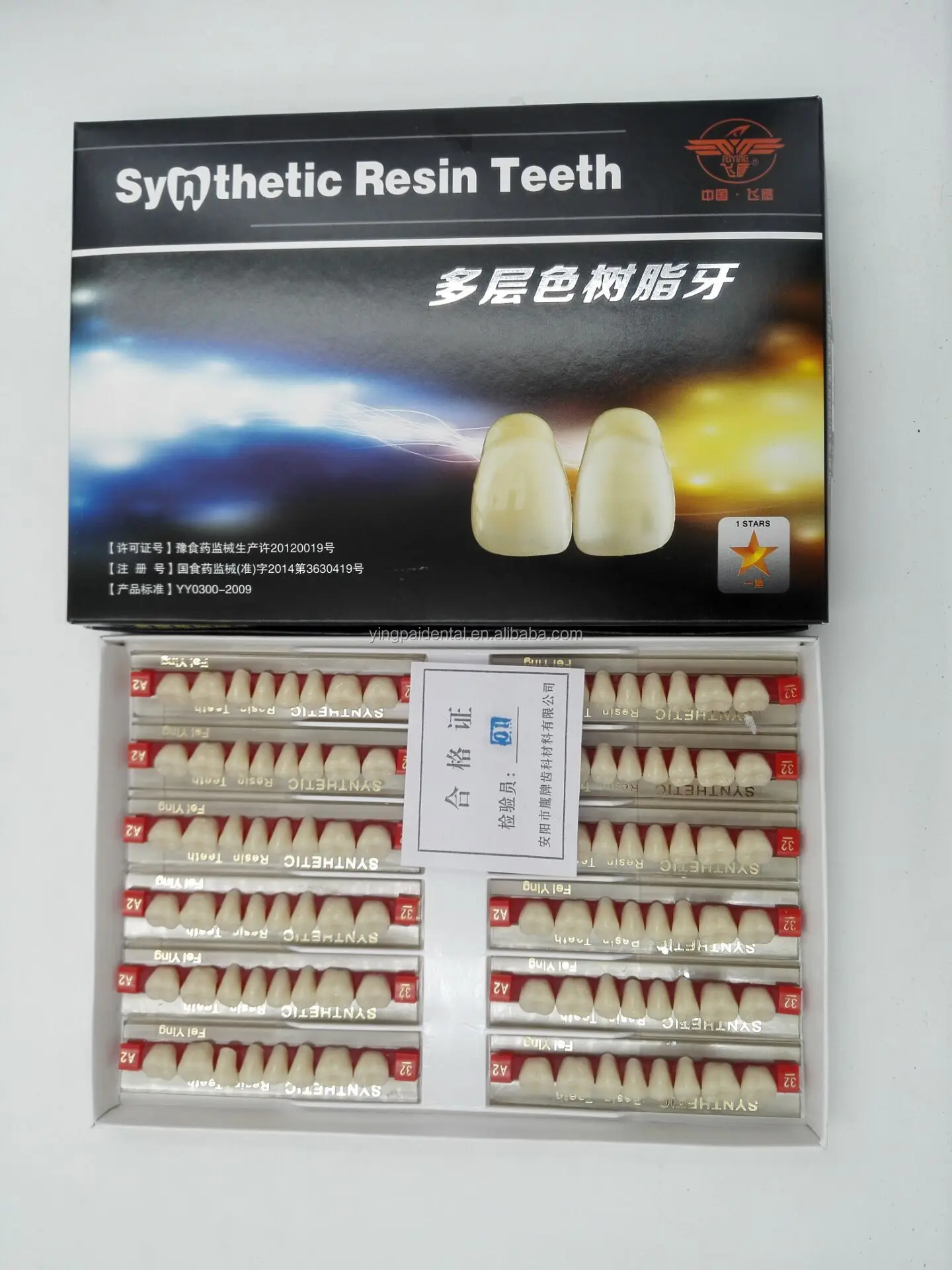 2和 3 层牙科人造丙烯酸牙齿与 ce,iso,fda
