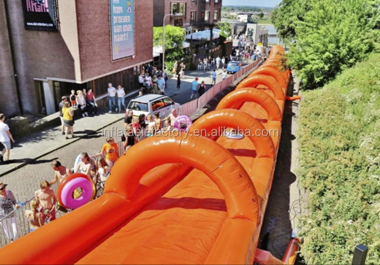 20m/50m/100m long giant inflatable  water slide,  lawn slip n slide for summer party
