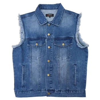Wholesale Men Sleeveless Blue Wash Denim Jacket - Buy Sleeveless Denim Jacket,Denim Jacket 