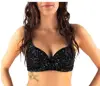 Sexy leaves embellished cabaret sequined bra top for belly dance
