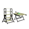 Modern shelf into dining table diningtable metal dinner pool folding table