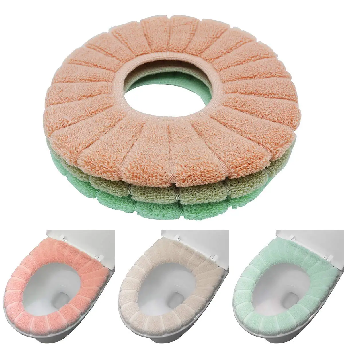 Grey Daycount/® Soft Toilet Mat Soft Warm Toilet Seat Heated Closestool Pad Washable Toilet Seat Cover Bathroom Product
