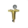 North America All Brass Body Backwash Flow 175 Mesh Water Filter with Pressure Gauge