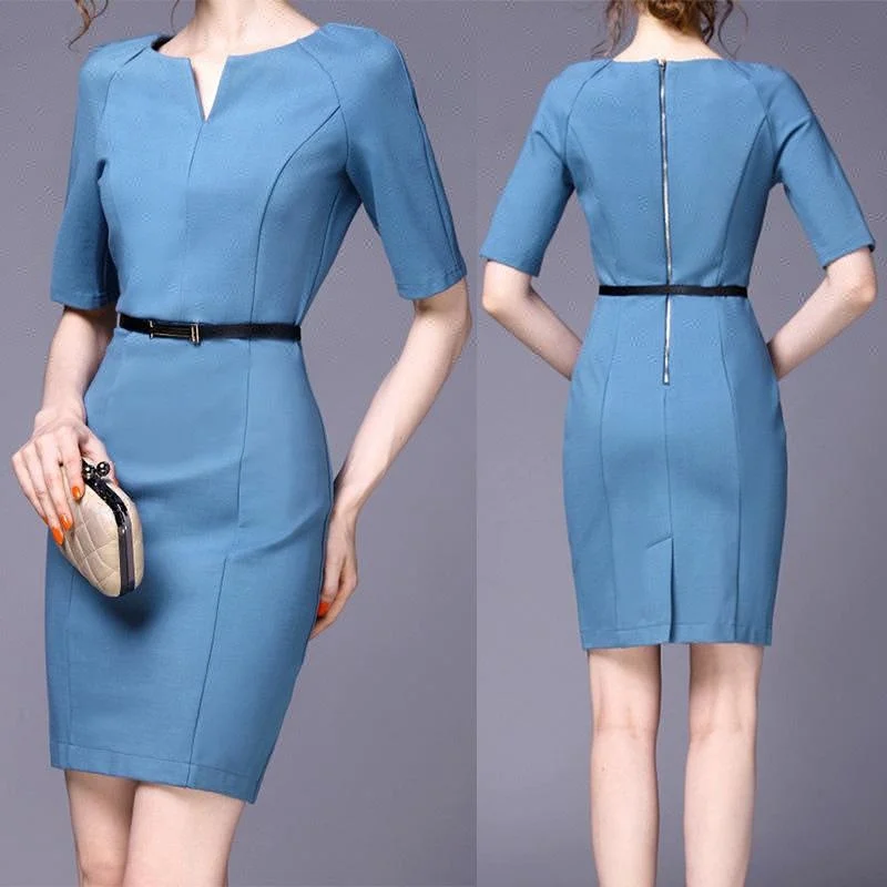 Fashionable Style Office Pencil Bodycon Dress Pictures Office Dress For ...