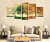 3D Printing - Hand-Painted 5 Panel Four Seasons Tree Picture Wall Art Natural Landscape Wall Poster Living Room Large Size Read