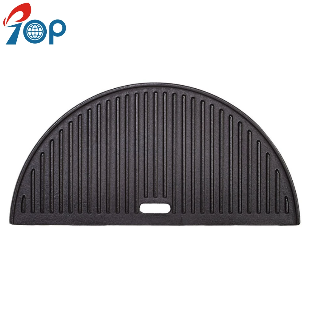 Biggreen Egg Half Round Cast Iron Bbq Steak Griddle Plate For Kamado