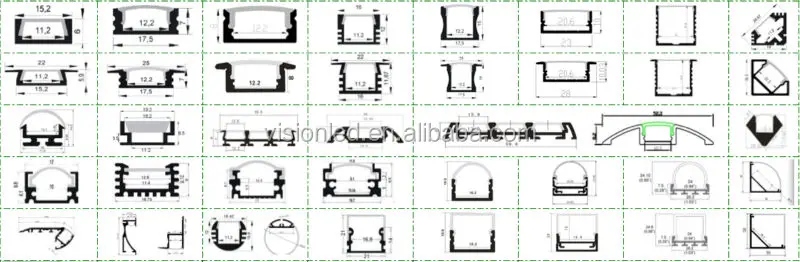 Led Aluminum  Profile  For Wall And Corridor Aisle 7026 