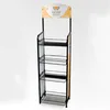 Customized 4-Tier Rotating Wire Display Stand Retail Bottle Display Racks