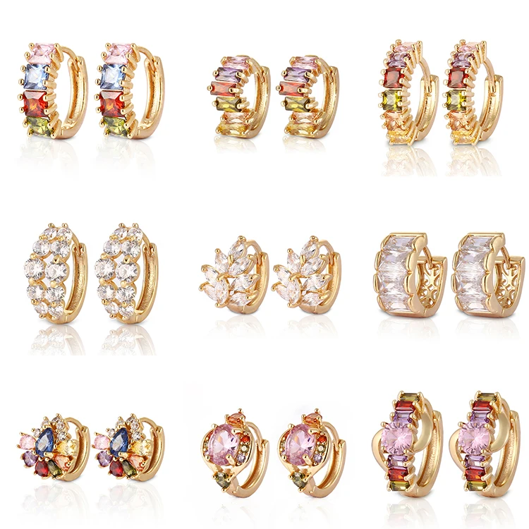 Gold Plating Colored Self Piercing Hoop Earrings - Buy Hoop Earrings ...