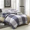 hot sale cheap microfiber japan plaid check full twin queen king size docker sterle navy duvet cover bedding set