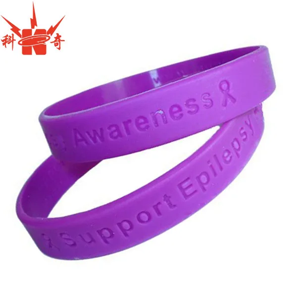Por Epilepsy Awareness Purple Silicone Wristband Por Epilepsy Awareness Purple Silicone Wristband