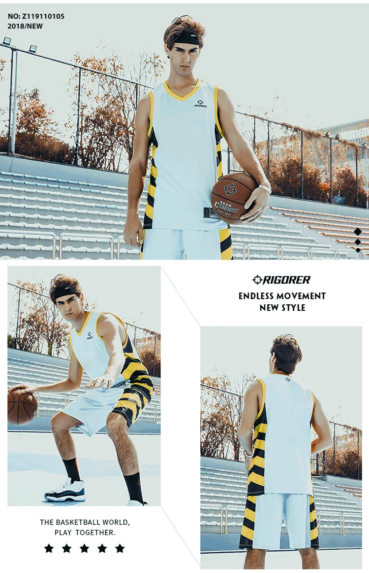 Men's Basketball Uniform Set Z119110105 - Black / XS
