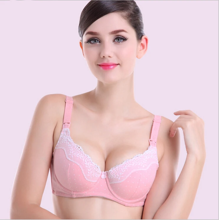 High quality cotton lace pregnant woman nursing bra brief set lady lingerie 9912