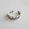 100% 925 Sterling Silver Punk Ring Cycle Chain Finger Open Rings Fine Couple Jewelry