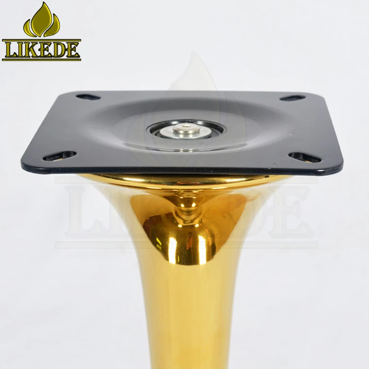 Golden Trumpet Tulip round Chair Leg Shinny Titanium Gold 304# Stainless Steel Iron Workshop and Apartment Chair Base