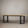 2017 Foshan shunde custom made solid wood live edge slab dining table